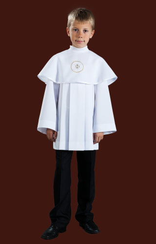 11N-1/S  Short communion alb with a cape