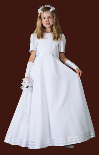 S115/T/S  Communion dress with satin trias